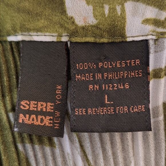 Sera Nade New York Shirt Women's Large Chiffon Abstract Floral Artsy Classic - Picture 2 of 8